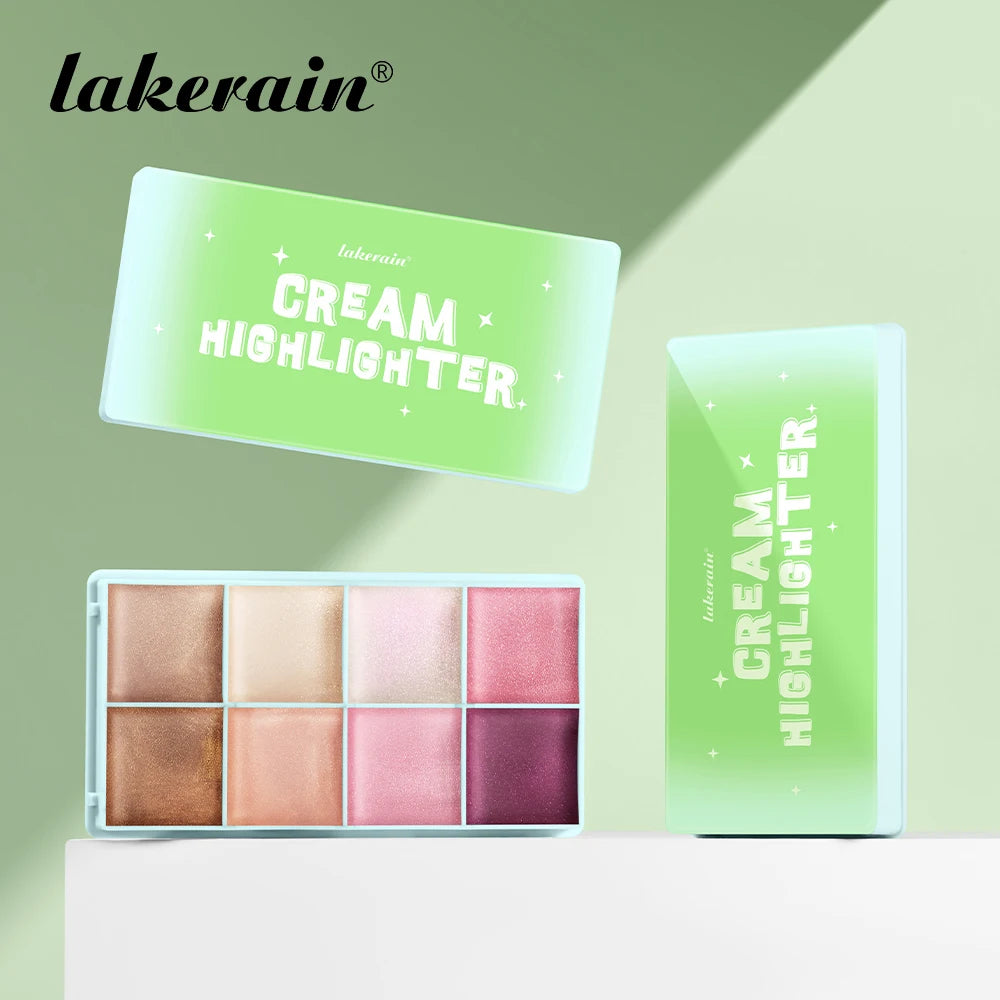 8Colors Cream Highlighter/Brow/Blush Palett Face Brighten Highlighter Blush&Contouring Shimmer Waterproof Makeup Tool Cosmetics Oasis Select