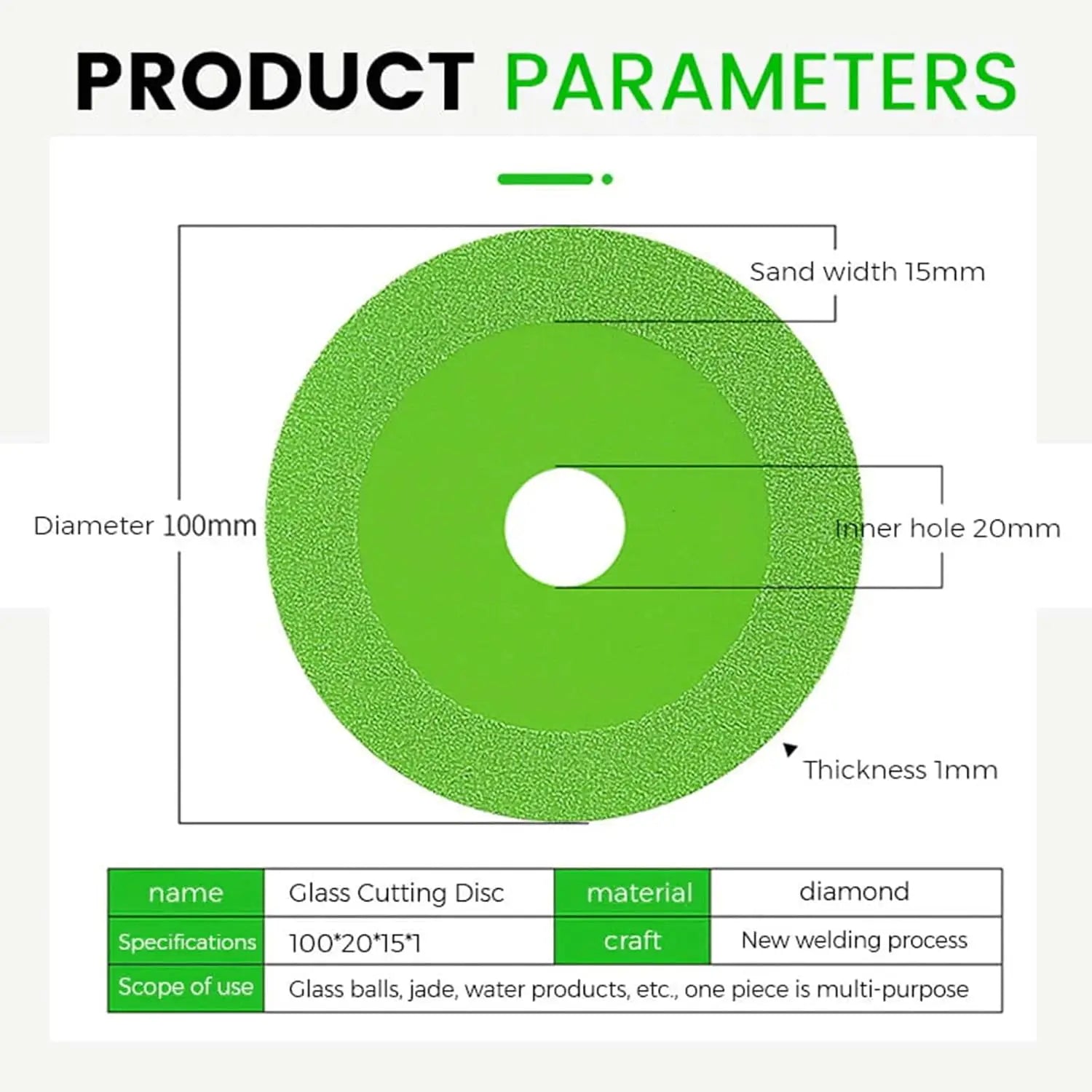 5Pcs 100/115mm Diamond Glass Cutting Disc 1mm Thin Brazed Saw Blade 7/8" Arbor for Angle Grinder Jade Ceramic Tile Grinding Oasis Select Green A 100mm