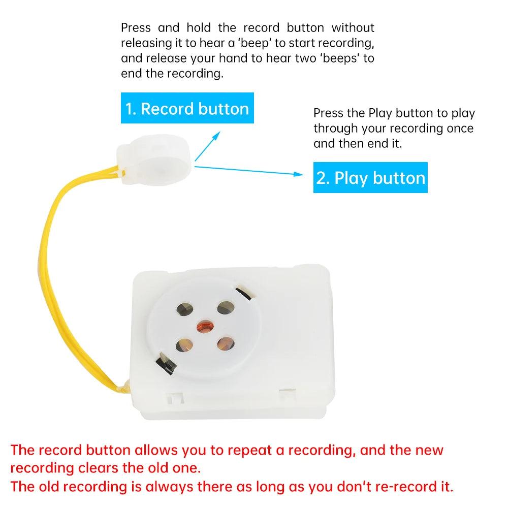 Voice Box For Stuffed Animal Recordable Sound Module Plush Toy Voice Message Recorder Device Recording Device Clear Voice Oasis Select