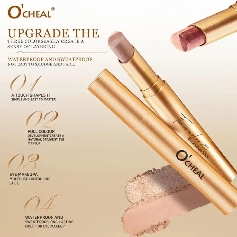 OCHEAL 3-in-1 Waterproof Eyeshadow Stick – Matte & Shimmer