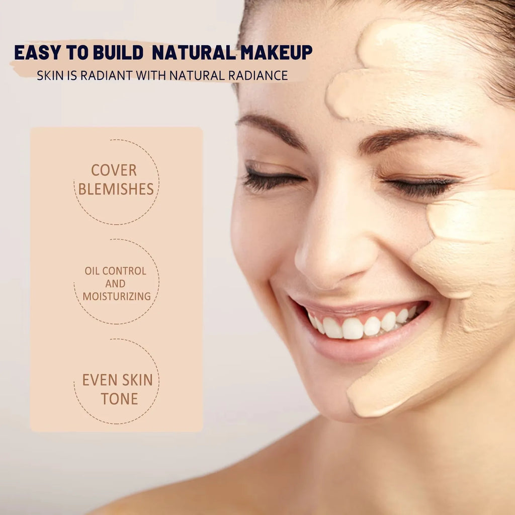 CC Foundation Cream Natural Moisturizing Waterproof Brightening Foundation Concealer Coverage Blemish Oil-control Lasting Makeup Oasis Select