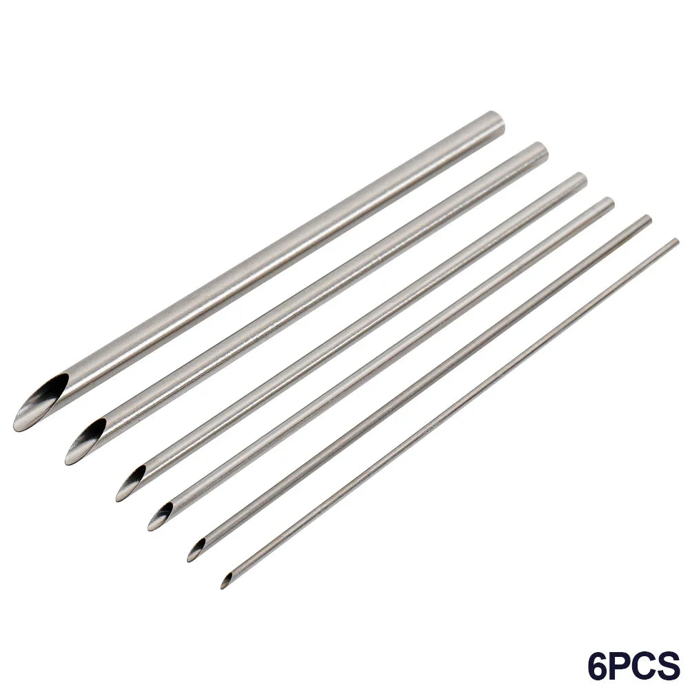 6Pcs Stainless Steel Hole Puncher Carving Sculpture Modeling Pottery Cutting And Punching Ceramic Polymer Clay Moldeling Tools Oasis Select 6Pcs