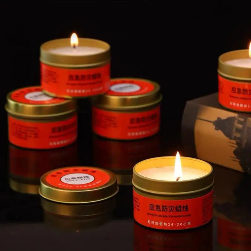 Camping Candles Survival 30 Hour Home Candles Lighting Long Burning Windproof Camping Slow Burn Tea Light Light & Heat Source Oasis Select