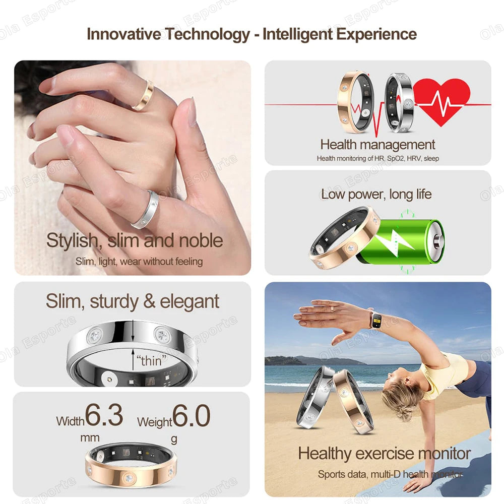 Ola Esporte Smart Ring – Heart Rate, SpO2 & Sleep Tracker IP68