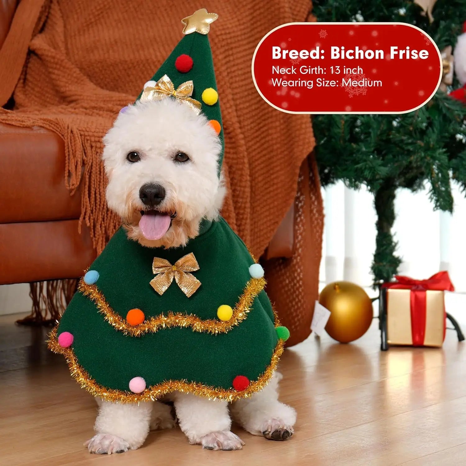 Dog Christmas Cape Cute Cat Costume Christmas Role-playing Party Oasis Select dark green S neck 32Cm