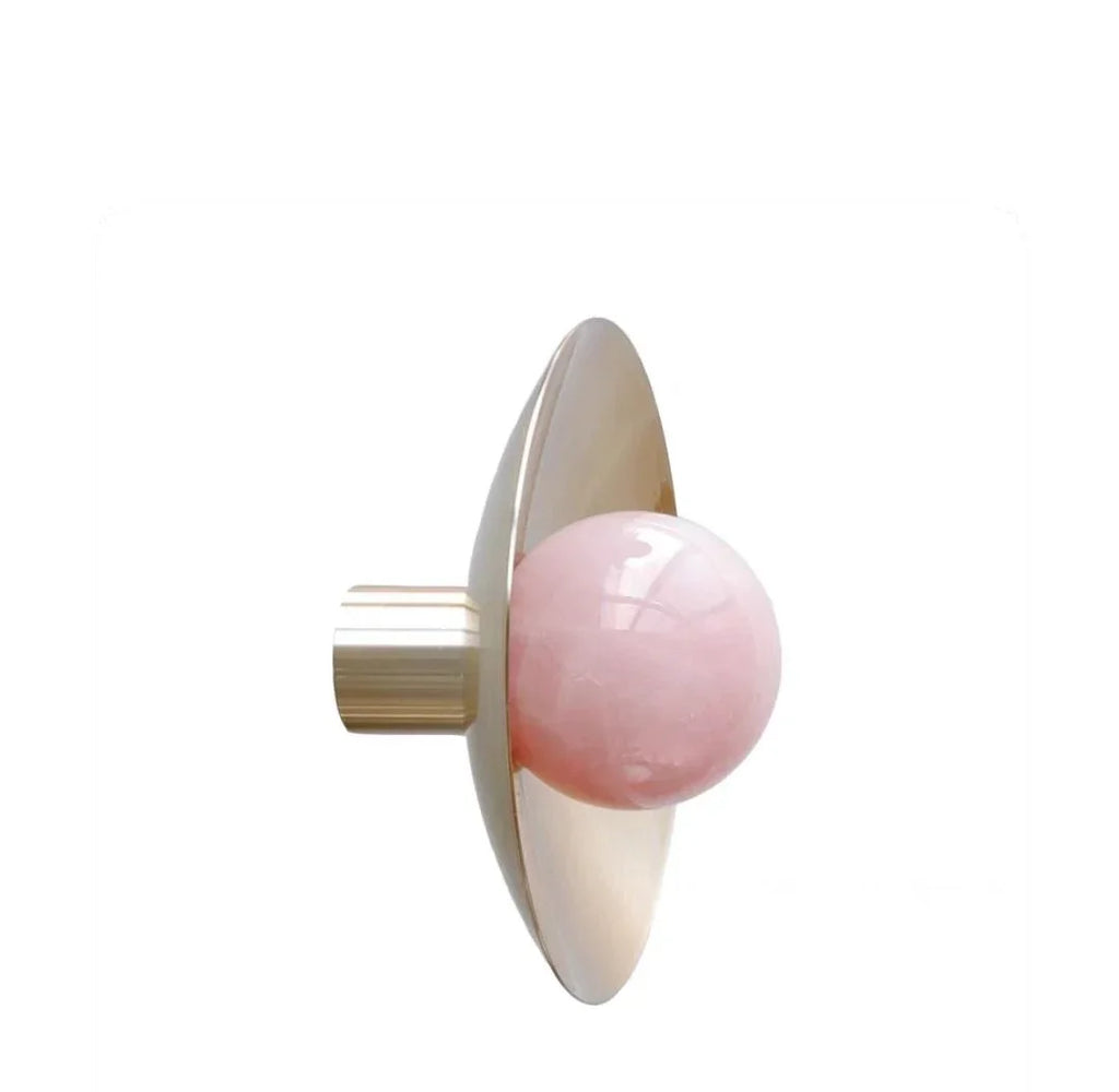 Natural Stone+solid Brass Kitchen Drawer Cabinet Handle Furniture Pink Crystal Knobs Hardware Cupboard Pull Oasis Select C-2333-Pink-L