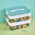 Stackable Building Block Storage Box Transparent Dustproof Moisture-proof Plastic Storage Boxes Kids Lego DIY Educational Toys Oasis Select 2 layer Green
