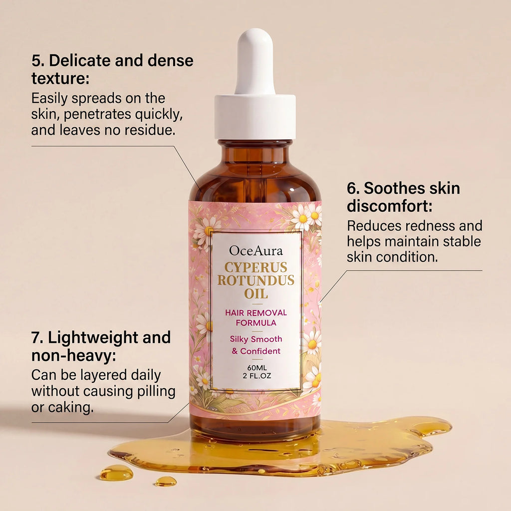 OceAura Cyperus Rotundus Oil Hair Removal Minimizing Oil After Shave Smoothing Hydrating Body Care Armpit Leg Arm 60ml Oasis Select