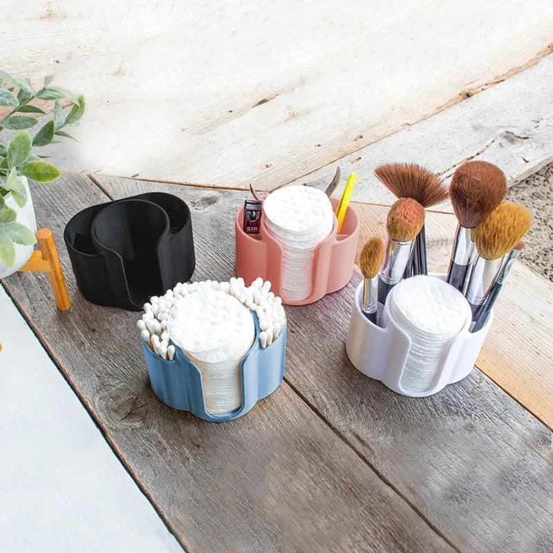 2-in-1 Dental Floss & Cotton Storage Box Countertop Organizer Bathroom Storage Organizer Oasis Select