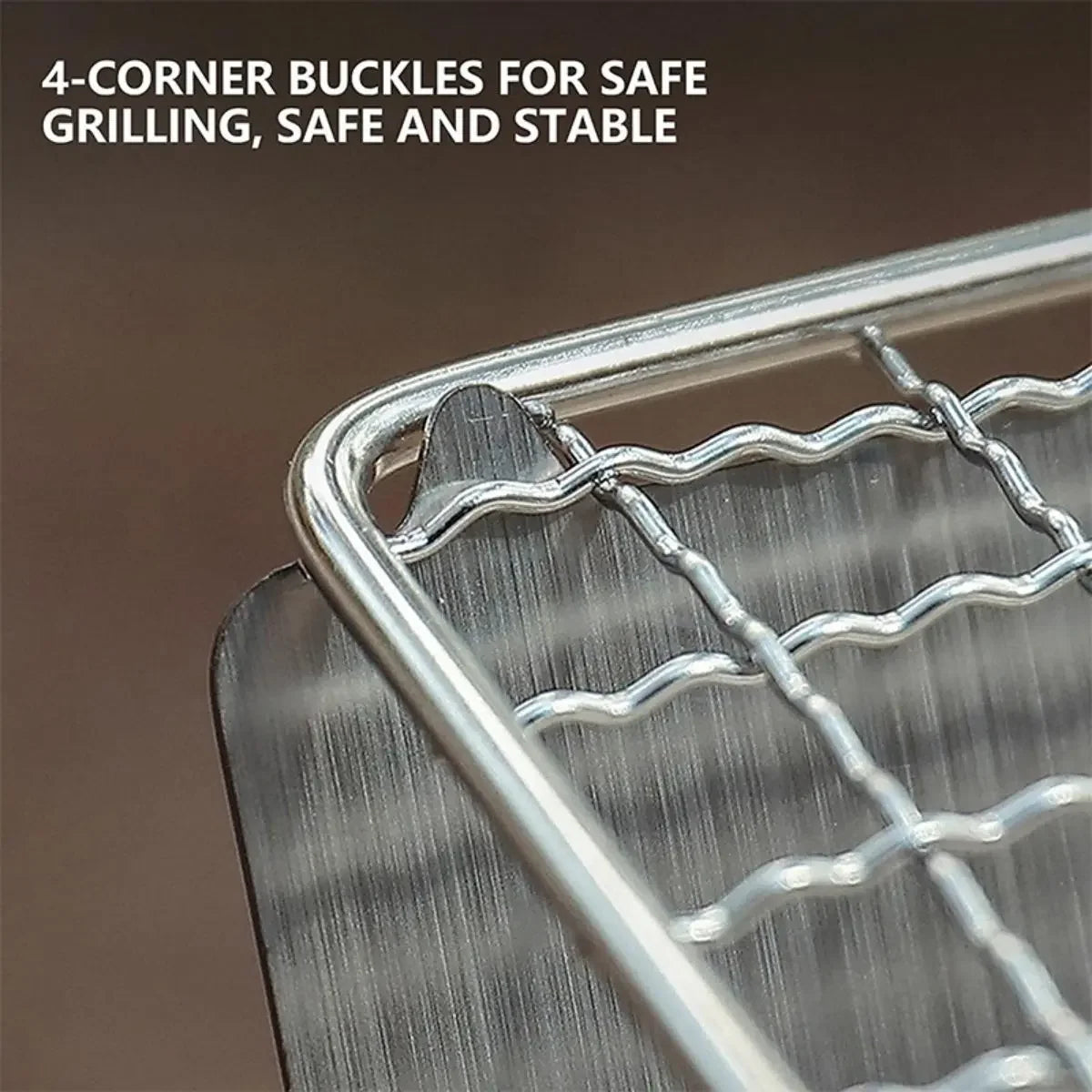 Portable Stainless Steel Camping BBQ Grill Rack & Firewood Stove Camping BBQ Grill Oasis Select