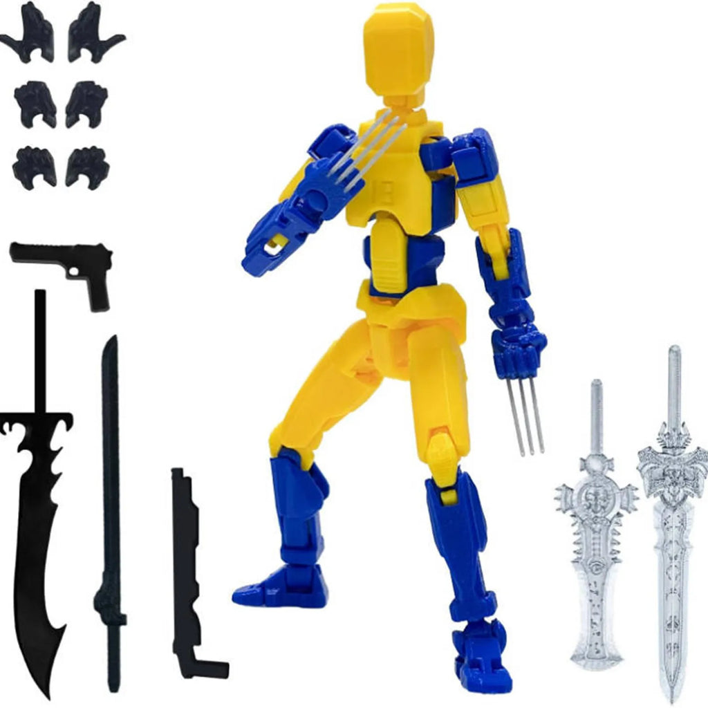 13-Joint Robot Action Figure with 6 Weapons | Desk Collectible Robot Action Figure Oasis Select C One Size