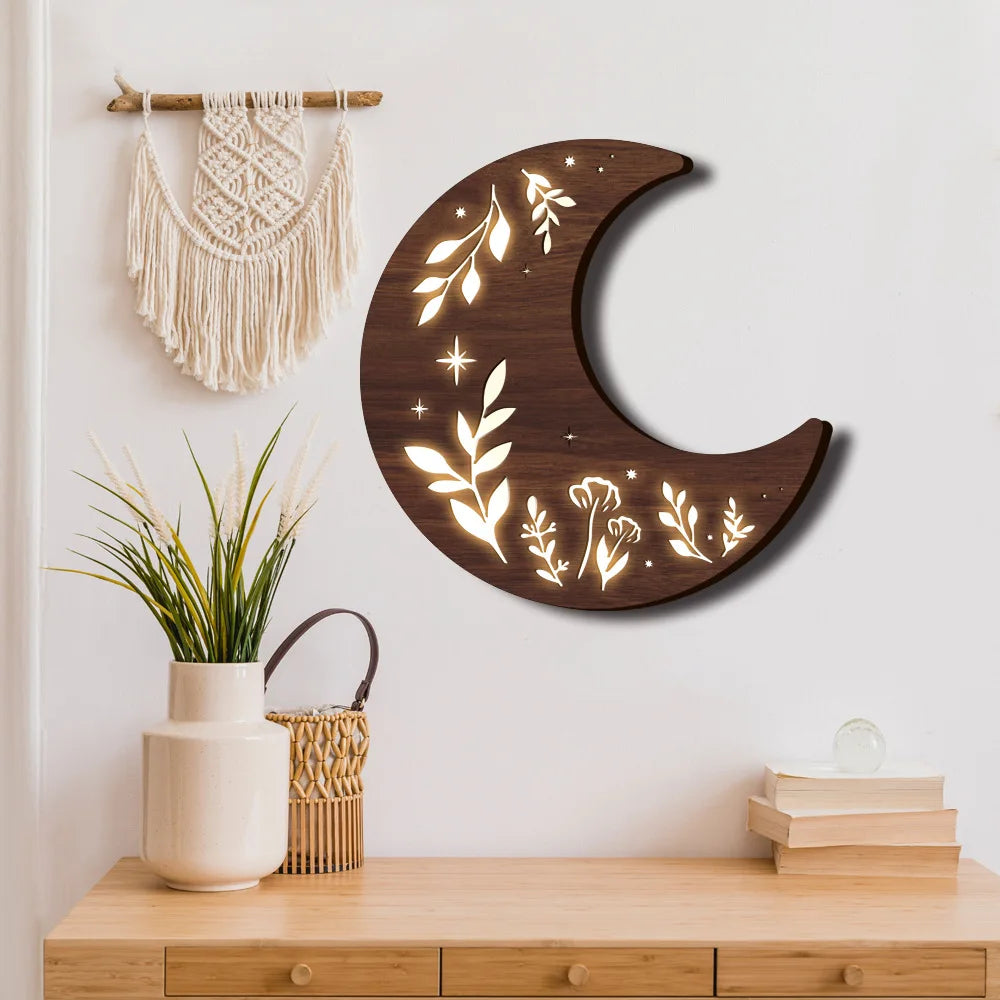 Nordic Wall Decoration Pendant Bohemia UV Printed Wood Led Wall Decoration Oasis Select