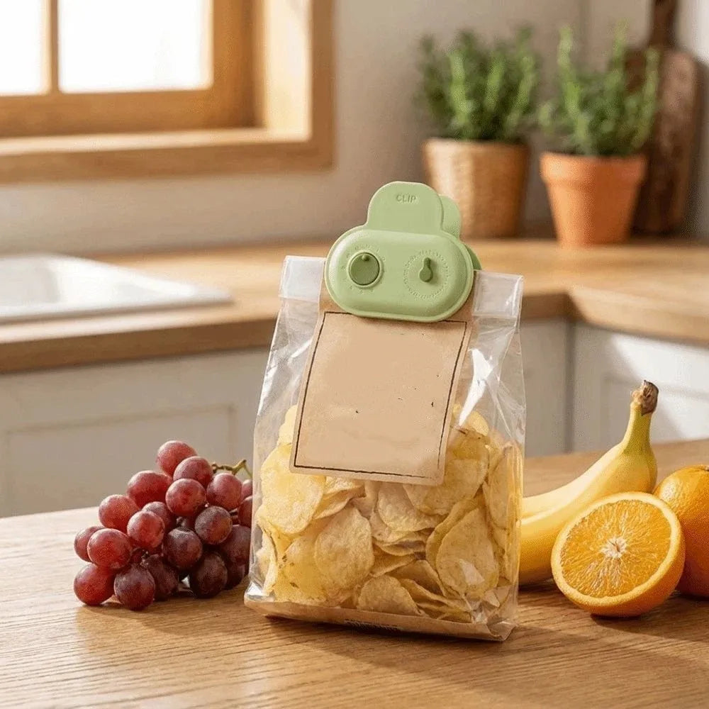 Magnetic Food Bag Clips with Date Dial – Set of 5 | Colorful