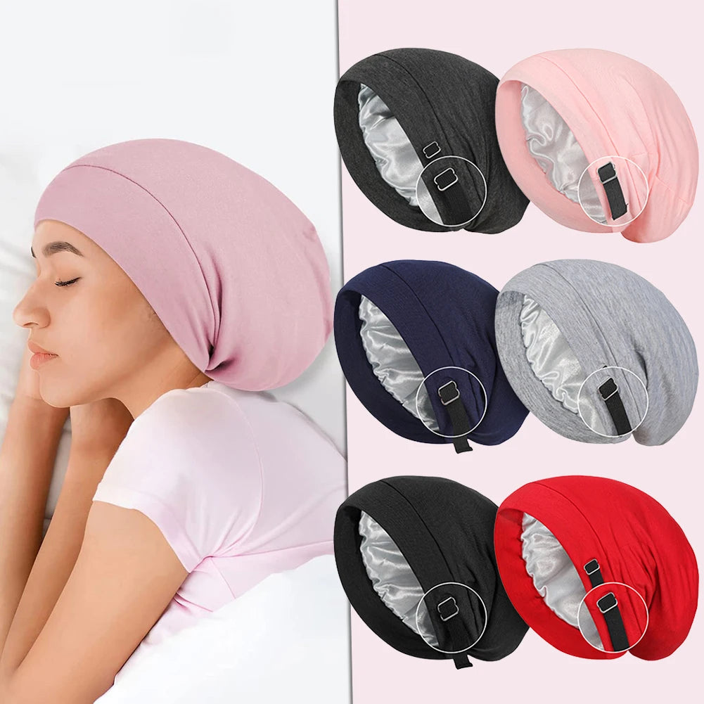 Satin Sleep Bonnet – Adjustable Hair Cap for Women