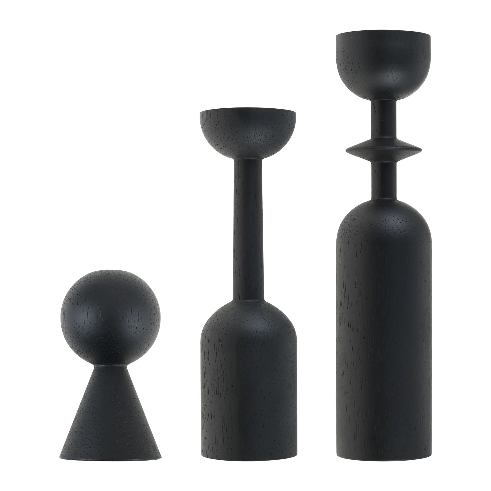 For Decorating Fireplace/dining Table/living Room 1/3Pcs Black Wooden Candlestick Home Decoration Add A Romantic Atmosphere Oasis Select S M L