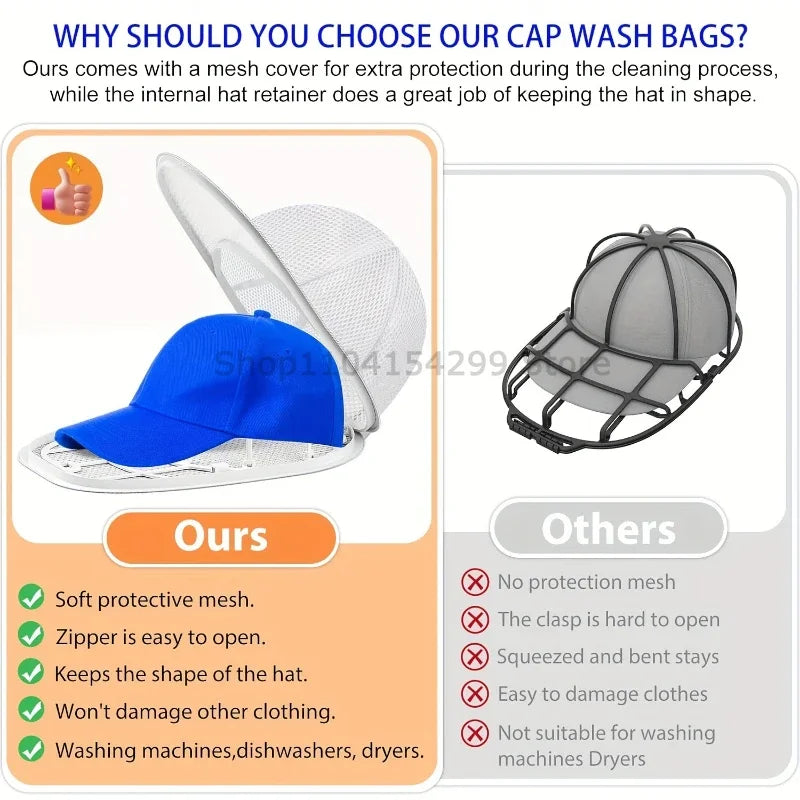 Baseball Cap Hat Washer Laundry Bag Household Products, Laundry Accessories, Anti Deformation Hat Protection Frame, Sturdy Frame Oasis Select