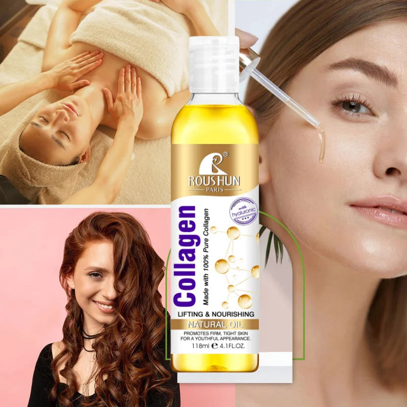 ROUSHUN 118ml Collagen Essence Oil – Face, Body & Hair