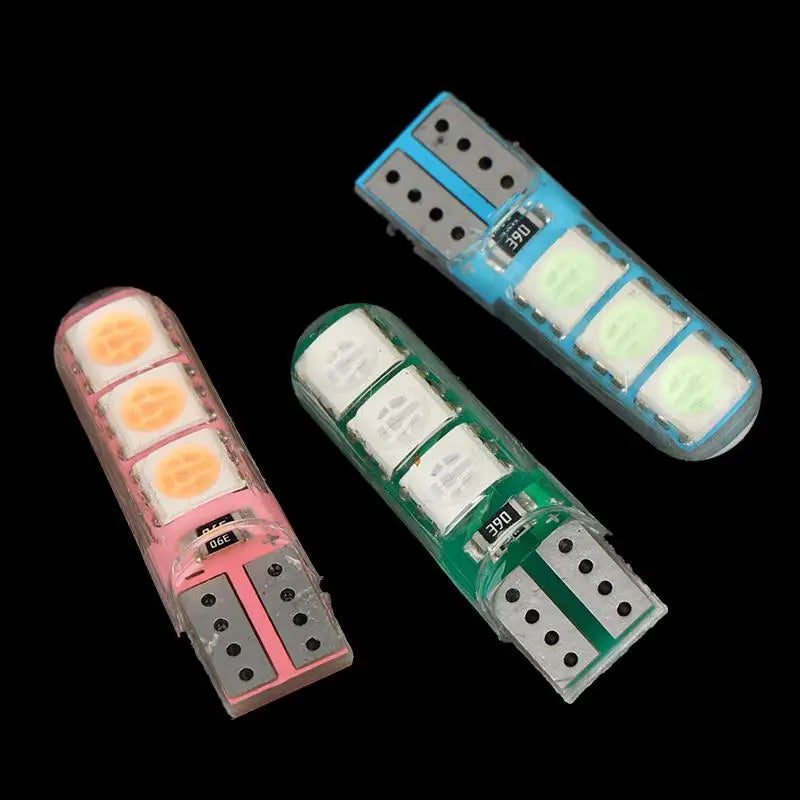 Commercial-Grade LED Bulb in High-Temperature Silicone; Fits W5W T10, 5050, 6SMD and Car Width, Trunk, License Plate Lights. Oasis Select
