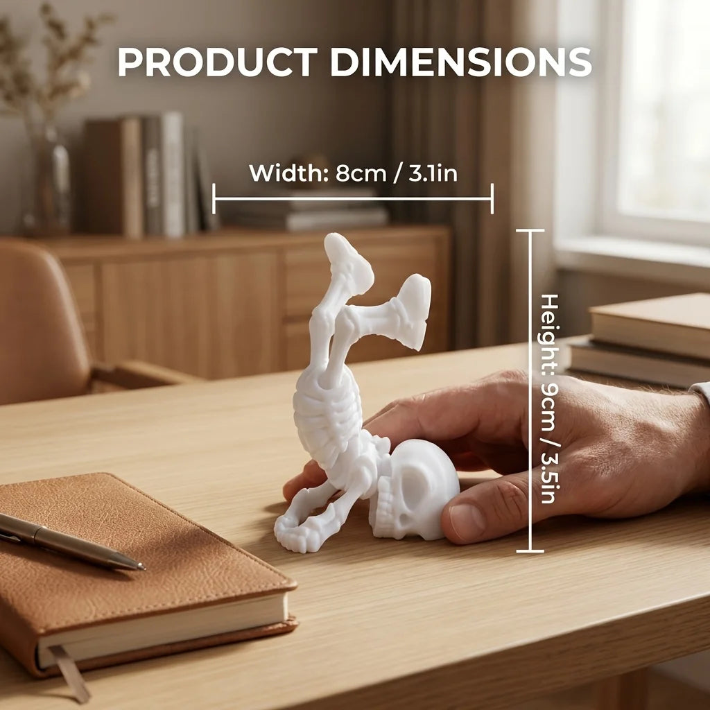 Handstand Playful Bone Miniature Figurines 3D Printing Micro Home Decor Ornament for Home Bookshelf Bedroom & Study Desktop Gift Oasis Select Inverted Skeleton 1 9x8.9x4.3cm