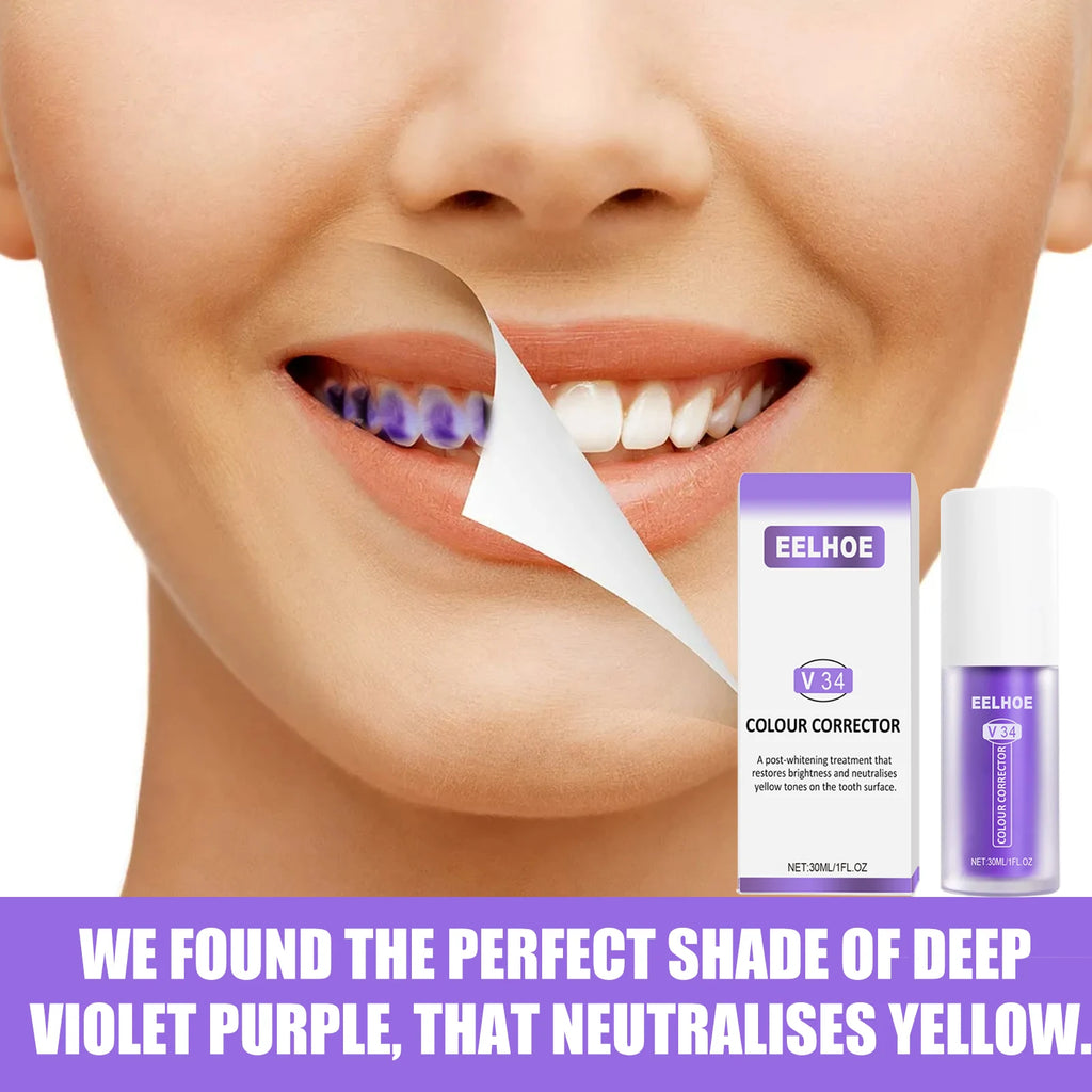 V34 Purple Toothpaste - Brightens Teeth, Whitens Oral Cavity, Cleans Stains, and Provides Oral Care Oasis Select