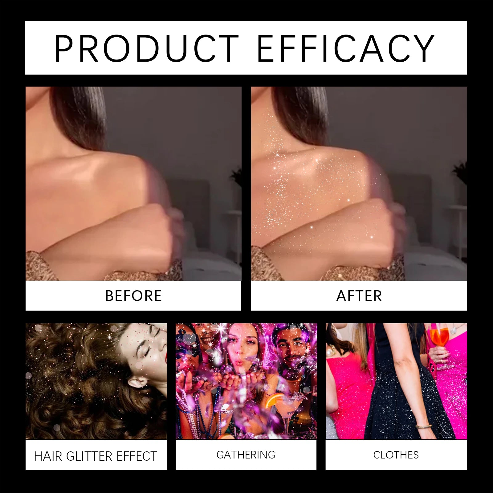 Eelhope Body & Face Glitter Spray – Shimmer Highlighter 120ml Body Glitter Spray Oasis Select