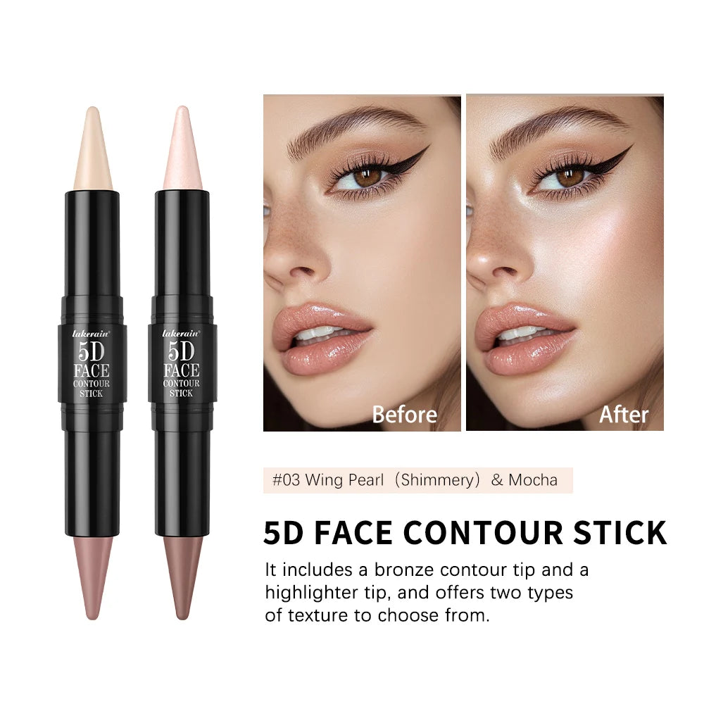 Dual-Ended Sharp Tip Contour Highlighter Waterproof And Sweatproof Long Lasting-Up To 12 Hours Multi-Use Contour Stick Makup Oasis Select