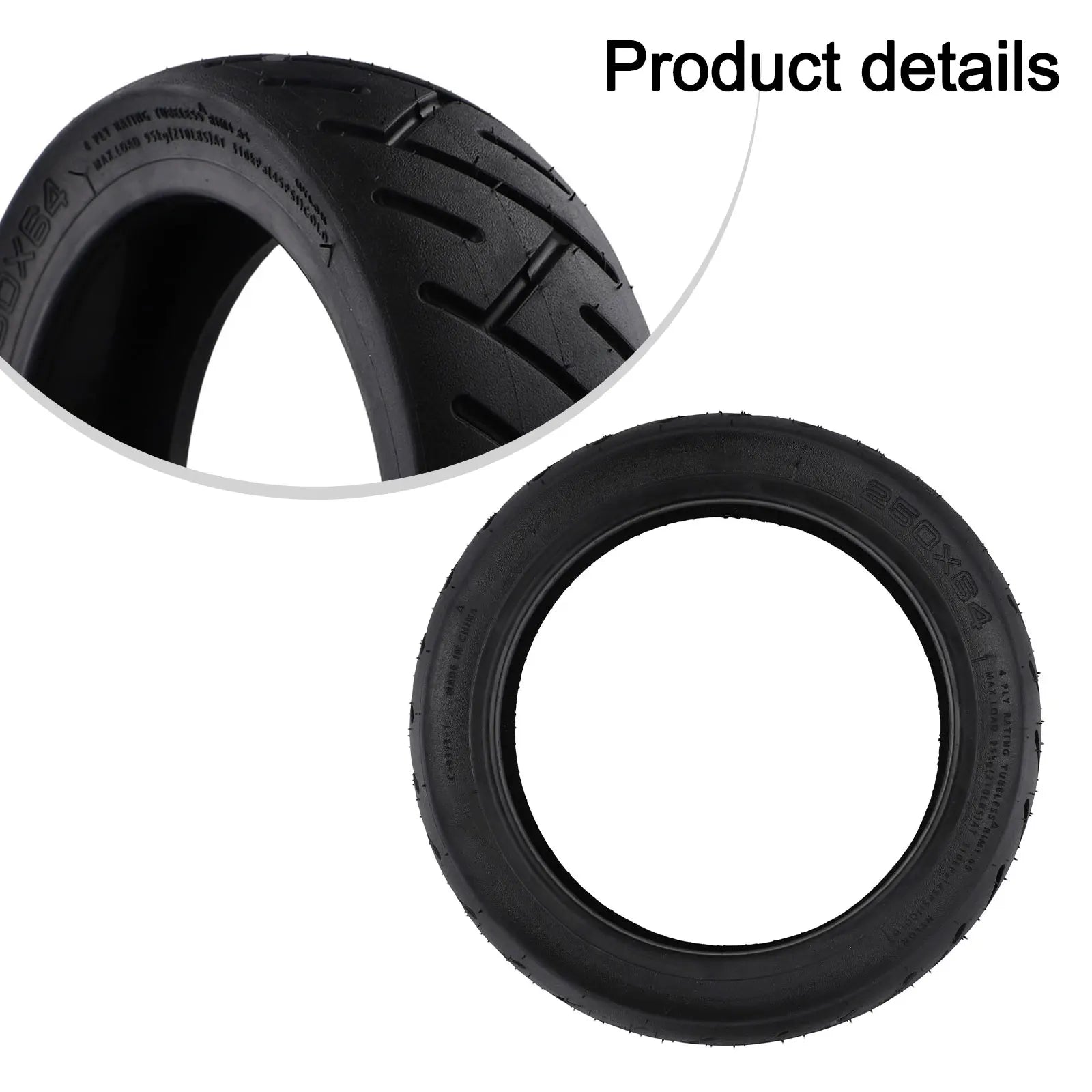 Electric Scooter Tubeless Tyre Cushioning Driving Flexible Glue Live Rubber Self Repair Shock Resistance Solid Tires Oasis Select