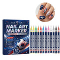 12-Color Soccer Fan Nail Art Marker Pens | Quick Dry DIY Set