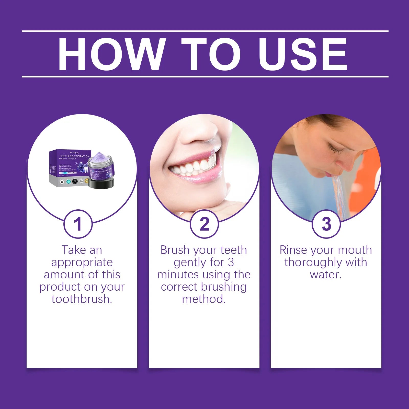 Oralhoe Purple Teeth Whitening Powder – Stain & Plaque Remover Teeth Whitening Powder Oasis Select
