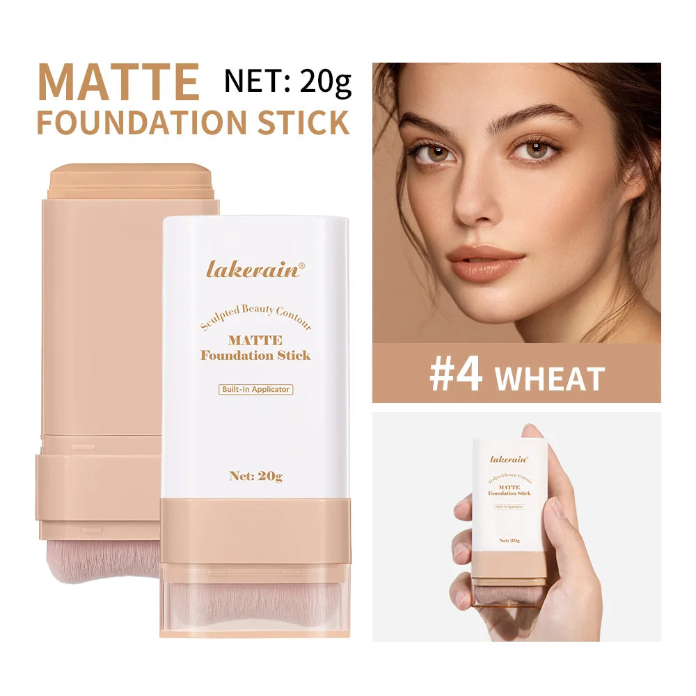 Matte Foundation Stick Waterproof Coverage Travel Flawless Eraser Foundation Stick Lightweight Enhance Skin Radiance Face Makeup Oasis Select 04 Wheat