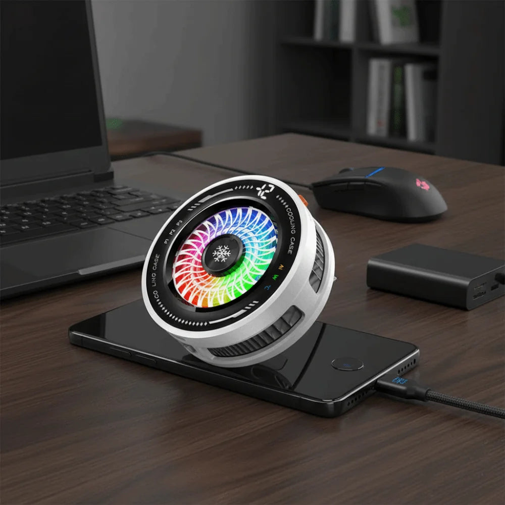 AI Smart Temp Control Magnetic Mobile Phone Cooler 4 Modes RGB Colorful Semiconductor Freezing Gaming Radiator Tablet Heat Sinks Oasis Select