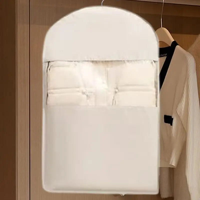Garment Bags for Storage Hangable Clothes Bag with Self-Compression Zipper Protector Reusable Space-Saving Organizer for Jackets Oasis Select