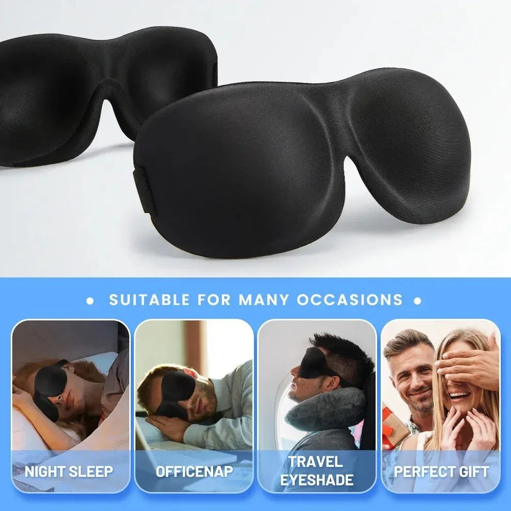 3D Sleep Mask – Memory Foam Blackout Eye Mask for Travel