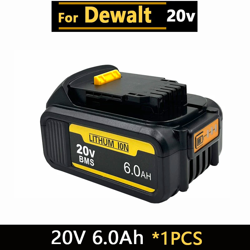 [Battery + Charger Set] 18-20V 6.0Ah/8.0Ah/12.0Ah Lithium Battery for DEWALT 20V MAX XR, DCB207 DCB205 DCB206, Oasis Select 1PCS 20V 6.0Ah