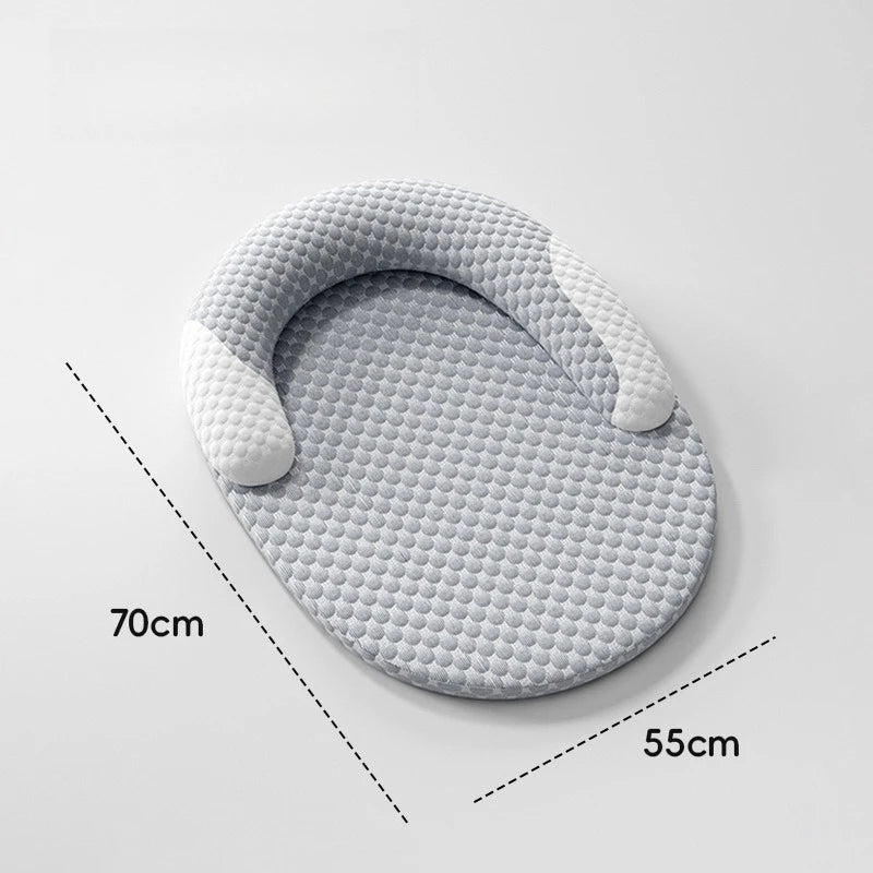 Breathable Heat Dissipation Cooling Dog Bed Summer Ice Silk Cat Mat Oval Pet Nest Cooling Pad for Small Medium Large Dogs Cats Oasis Select L 70X55CM