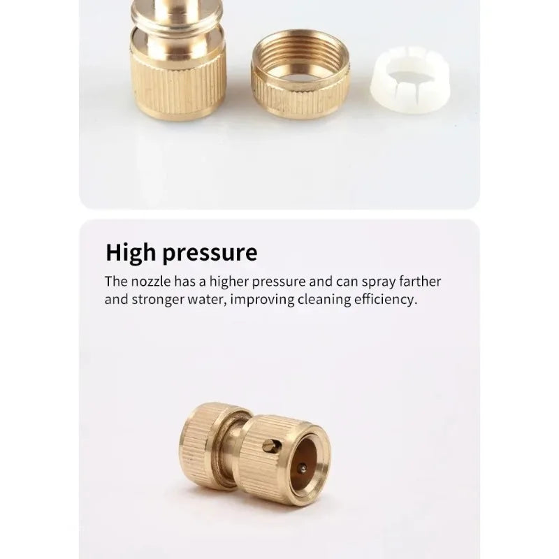 4-way Water Quick Connector High Pressure Quick Coupling For Car Washer Water Gun Adapter Joints Garden Irrigation Accessories Oasis Select