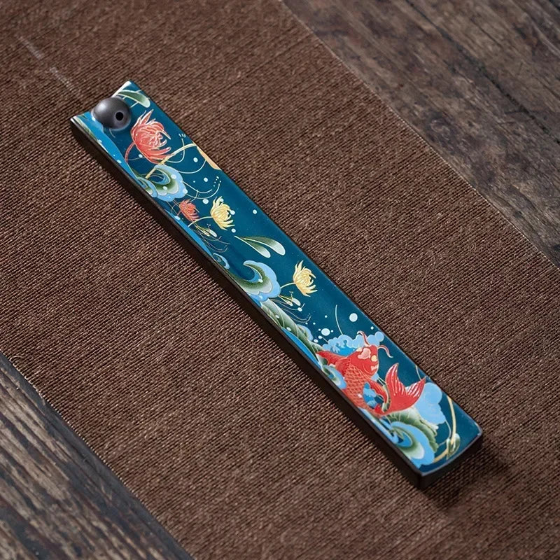 Ceramic Enamel Line Incense Burner Incense Insert Creative Tea Ceremony for Antique Lying Incense Burner Holder Oasis Select E