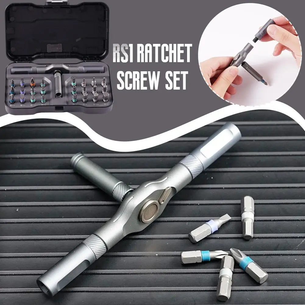 24-in-1 Multifunctional Screwdriver and Ratchet Wrench Set Magnetic Tips Home Repair Tool Kit for DIY Tasks Maintenance Projects Oasis Select