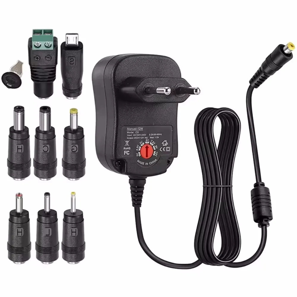 3V 4.5V 5V 6V 7.5V 9V 12V 2A/2.5A AC/DC Adapter US/EU Adjustable Power Adapters USB Universal Charger Switch Power Supply Oasis Select