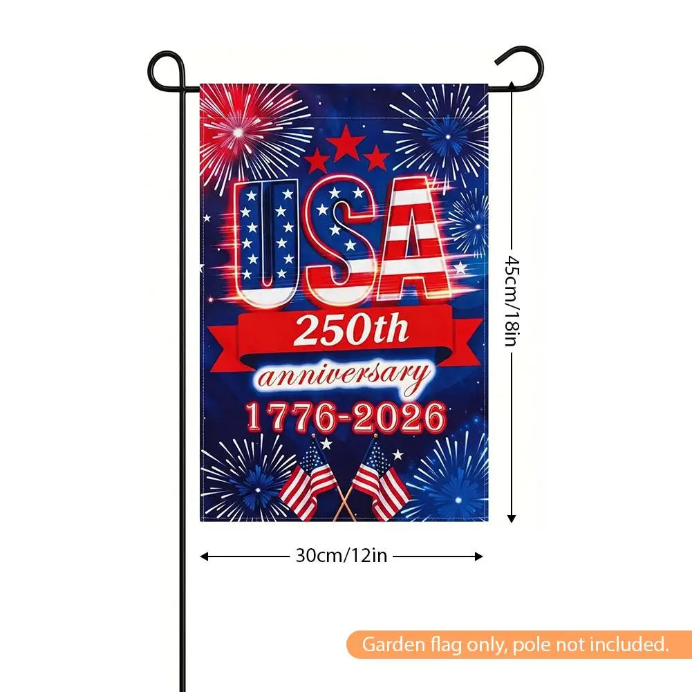 250th USA Anniversary Garden Flag 1776–2026 | July 4th Decor