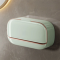 Wall Mounted Soap Dish With Drainage Box Waterproof Punch-Free Bathroom Drain Soap Box Soap Storage Case Bathroom Accessories Oasis Select Green-L