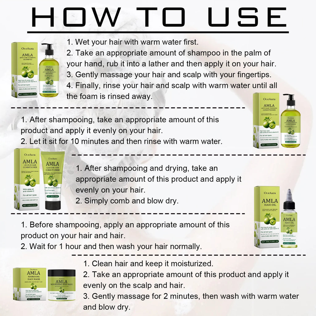 Castor Oil Natural Hair Care Set Nourish Hair Shampoo Conditioner Repair Hot Dyeing Damage Oil Fragrance Shiny Hair Care Mask Oasis Select