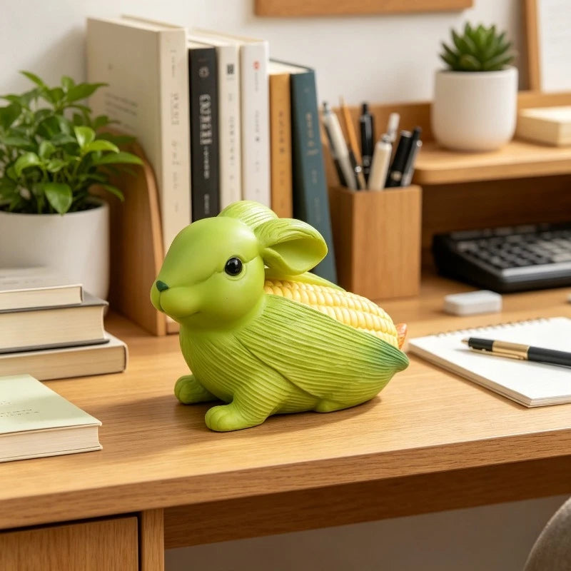 Creative Resin Animal Figurine Corn Rabbit Landscape Statue Art Craft Ornament for Home Garden Yard Outdoor Decor Oasis Select