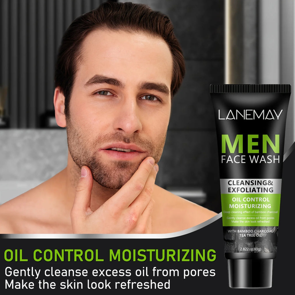 Lanemay Men's Volcanic Mud Face Wash – Oil Control & Cleanse Men's Face Wash Oasis Select