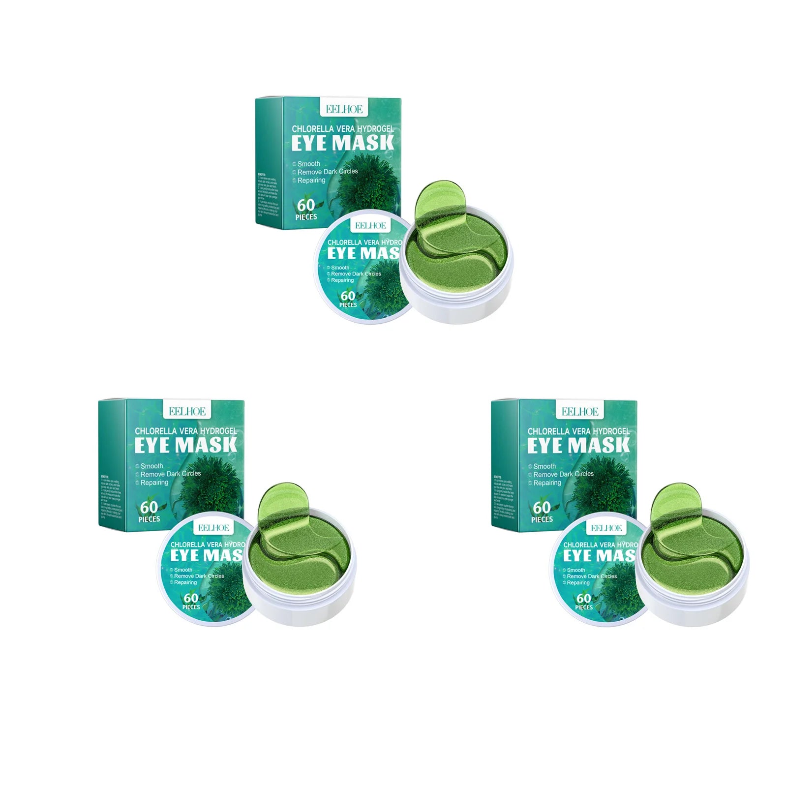 Seaweed Eye Mask Fade Dark Circles Eyes Bags Removal Firming Anti Puffiness Relieve Eye Fatigue Moisturizing Under Eye Patches Oasis Select 3 x 60Pcs Boxed