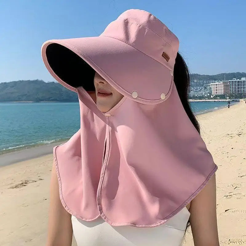 Women Anti UV Sunshade Shawl Cap Detachable Wide Brim Visor For Outdoor Sports Beach Travel Accessory Oasis Select A4
