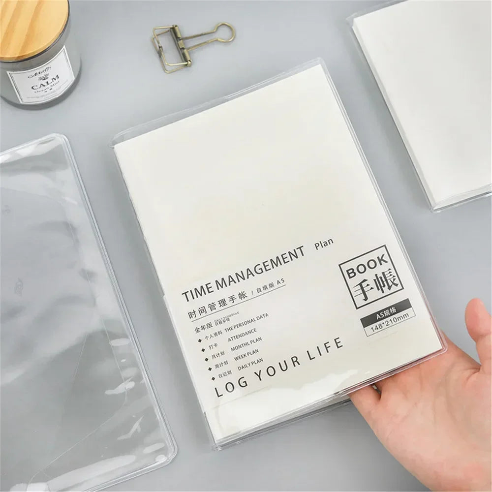 Waterproof PVC Transparent Protective Sleeve for A6 A5 Notebook Journal Planner Book Diary Protects Cover Office Supplies Oasis Select