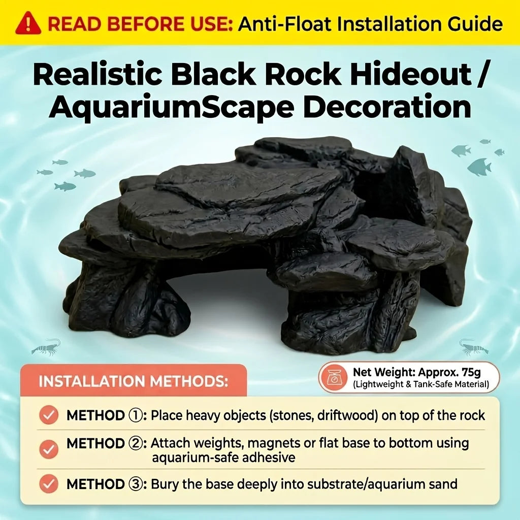 PLA Cave Aquarium Hidden Fish Tank Decoration with Sinking Pool Platform Turtle Shrimp Fish Hidden Rest Evacuation House Oasis Select