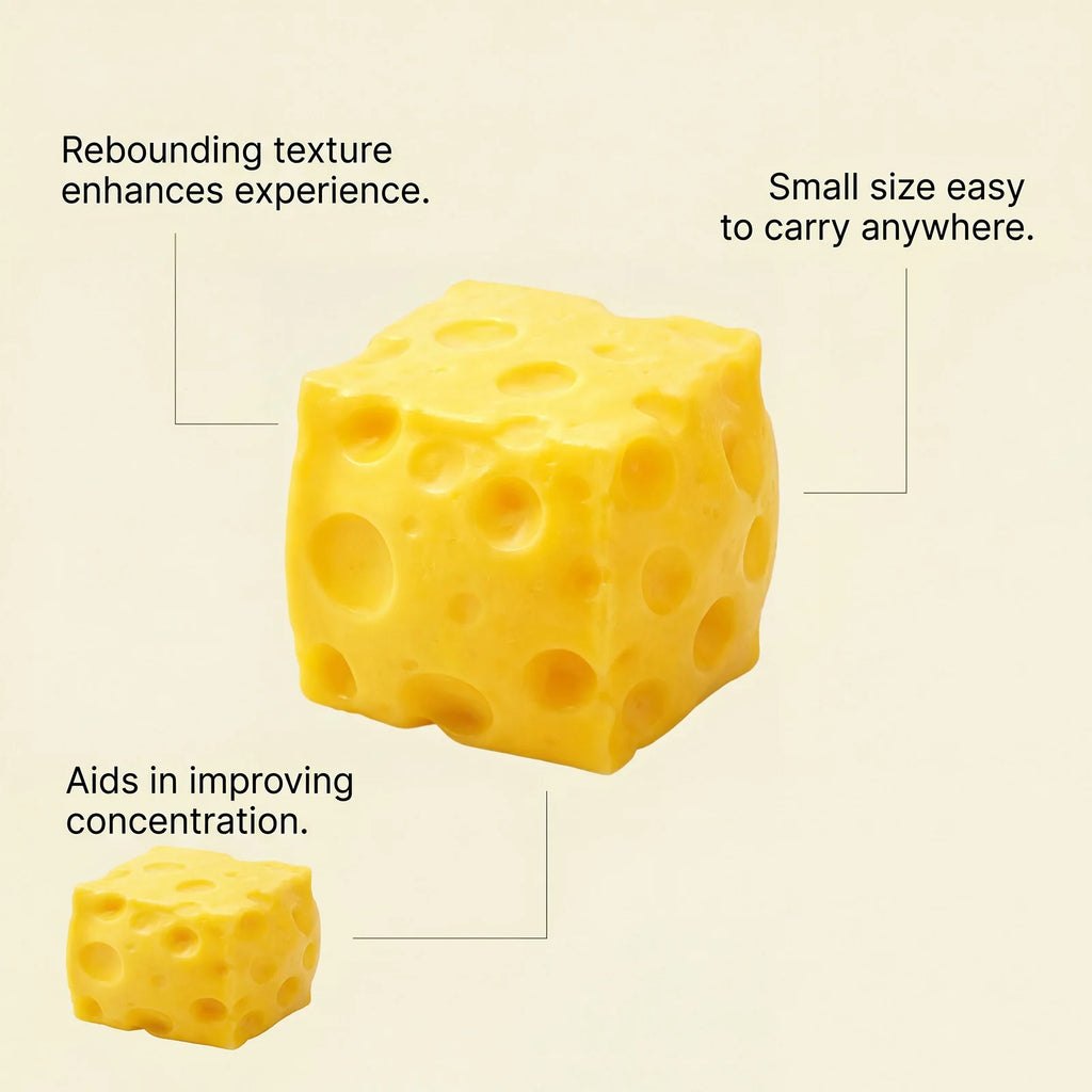 Squishy Cheese Squeeze Toy – Stress & Anxiety Relief Ball Squishy Stress Toy Oasis Select