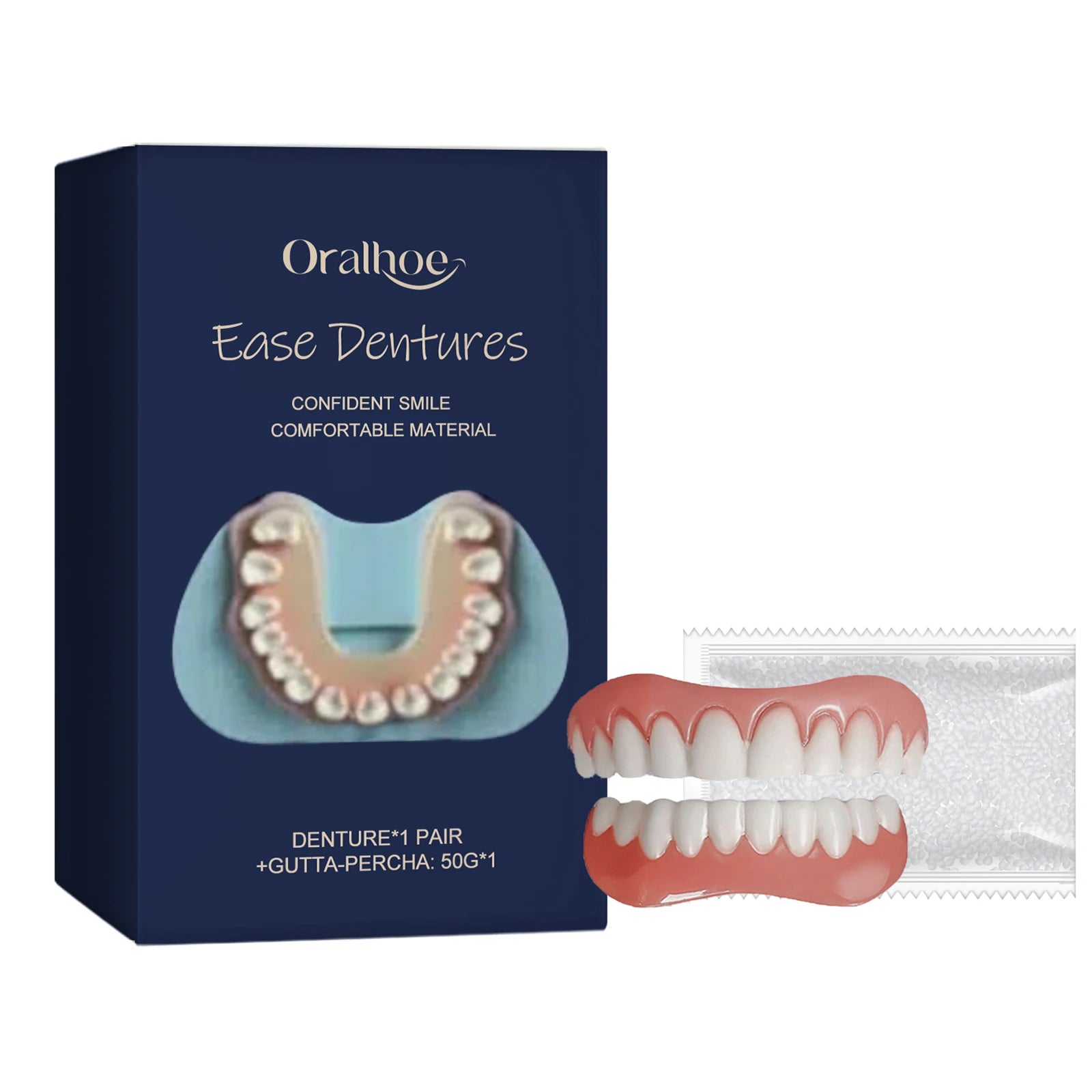 Snap-on Veneer Dentures: A Teeth Cosmetic Set for Enhancing Smile Comfort, a Denture Kit with Comfortable Material Oasis Select 1set boxed